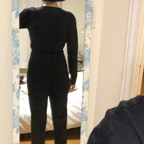 American Apparel Black Jumpsuit Plunging V-Neck Small - Picture 2 of 12